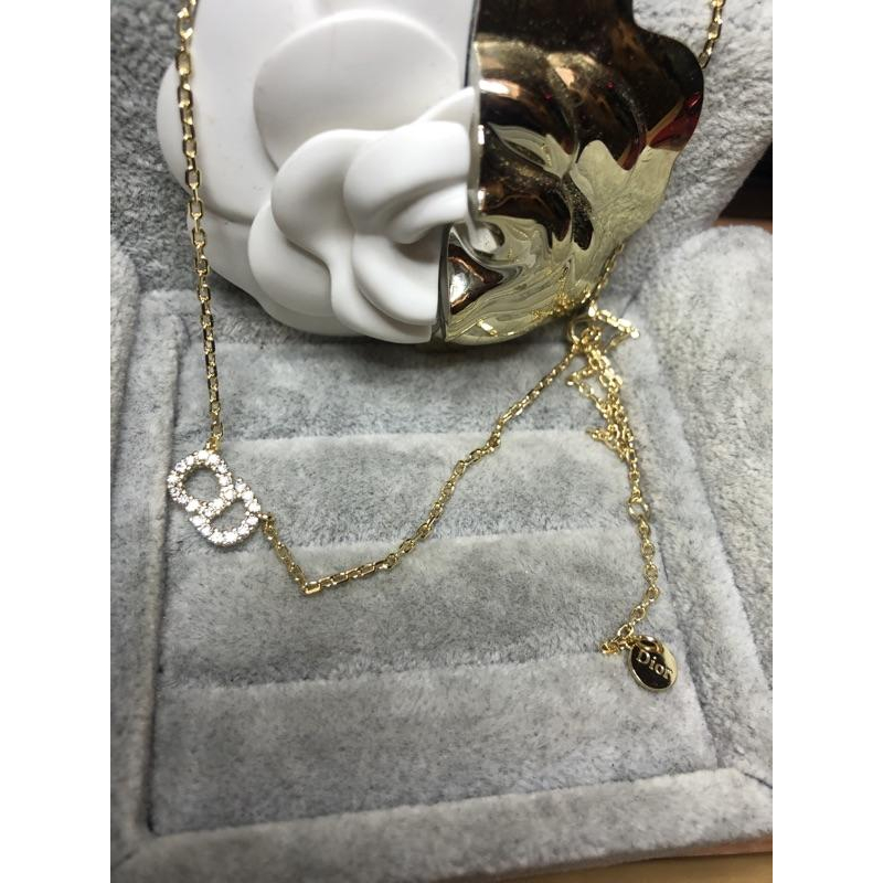Dior 經典  CD 水鑽 金色 鎖骨 二手 項鍊-細節圖5