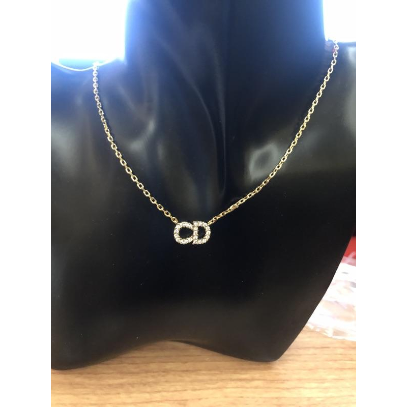 Dior 經典  CD 水鑽 金色 鎖骨 二手 項鍊-細節圖7