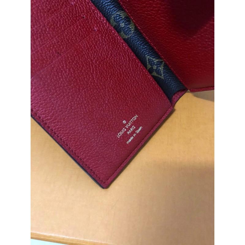 LOUIS VUITTON LV 經典 原花字紋 紅色內裡 牛皮 中夾-細節圖8
