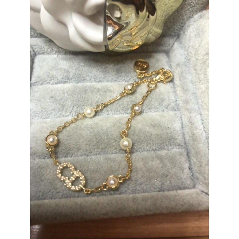 DIOR 經典  金色 珍珠  二手 手鍊-細節圖2
