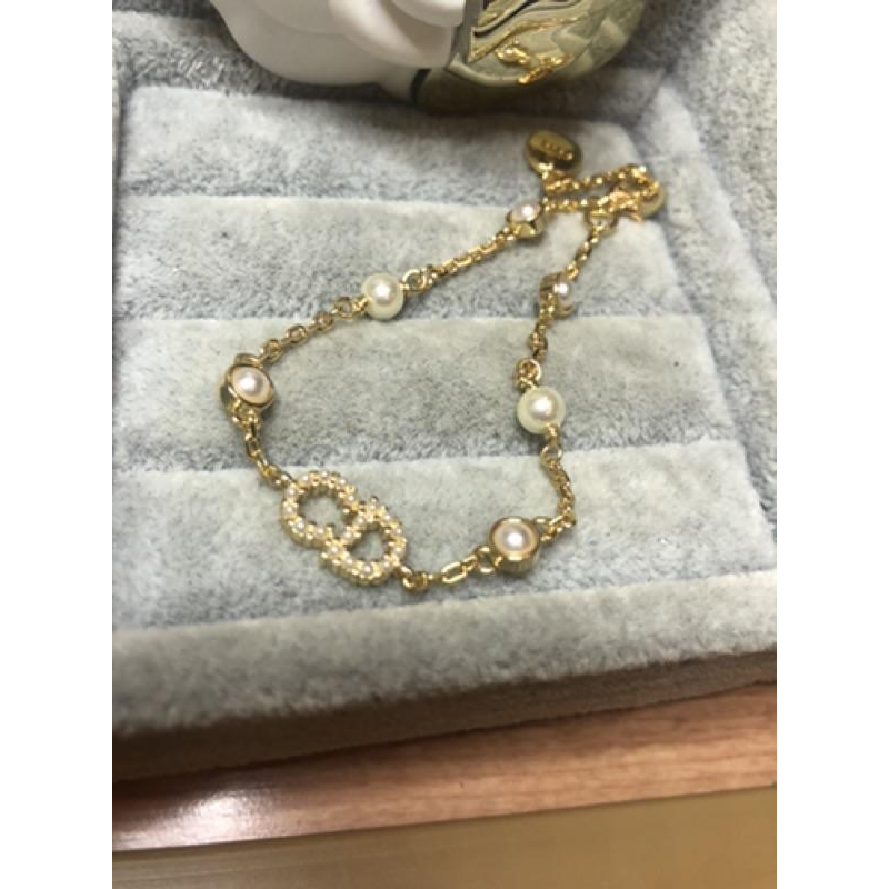 DIOR 經典  金色 珍珠  二手 手鍊-細節圖3