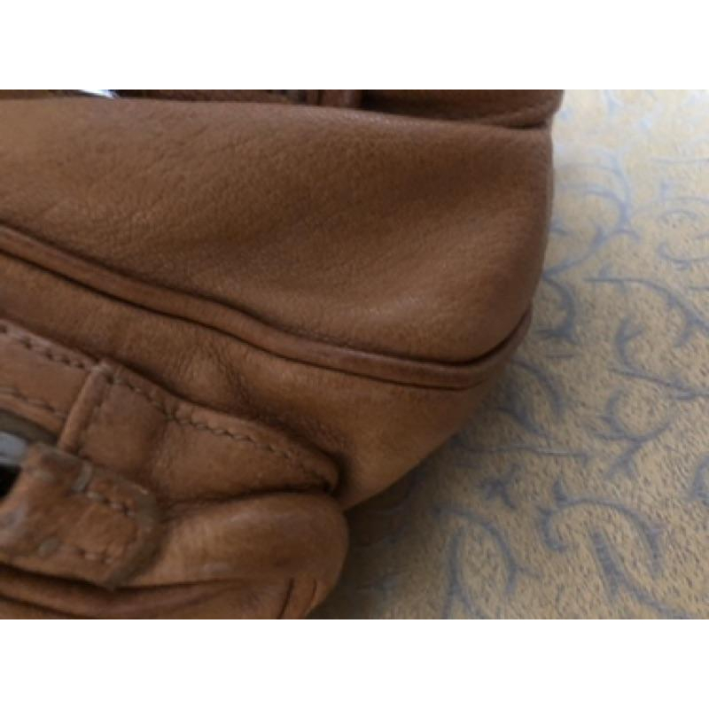 PRADA 經典 二手 駝咖啡 牛皮 肩背 手提 斜背 三用包-細節圖5