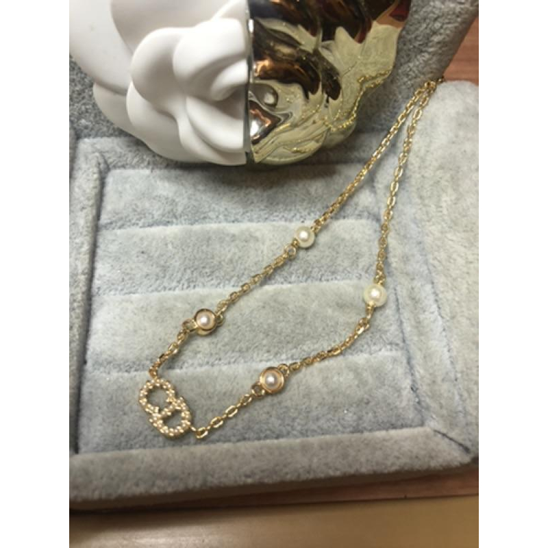 DIOR 經典  金色 珍珠 二手 項鍊-細節圖2