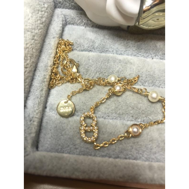 DIOR 經典  金色 珍珠 二手 項鍊-細節圖5