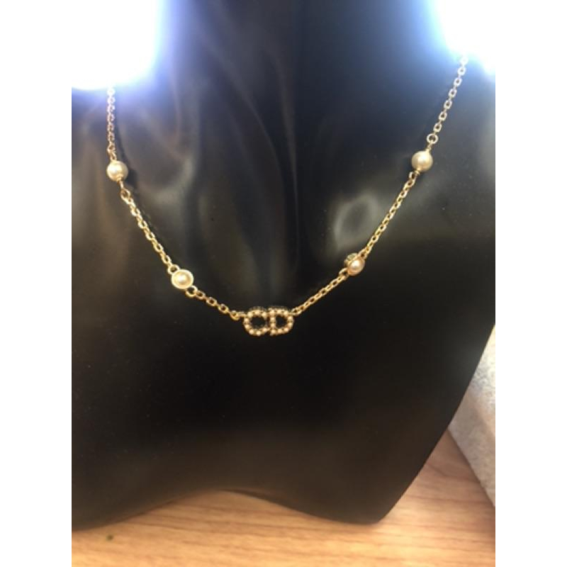 DIOR 經典  金色 珍珠 二手 項鍊-細節圖6