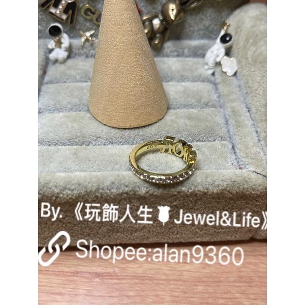 DIOR 超美 基本款 LOGO 水鑽  二手 造型 戒指-細節圖2