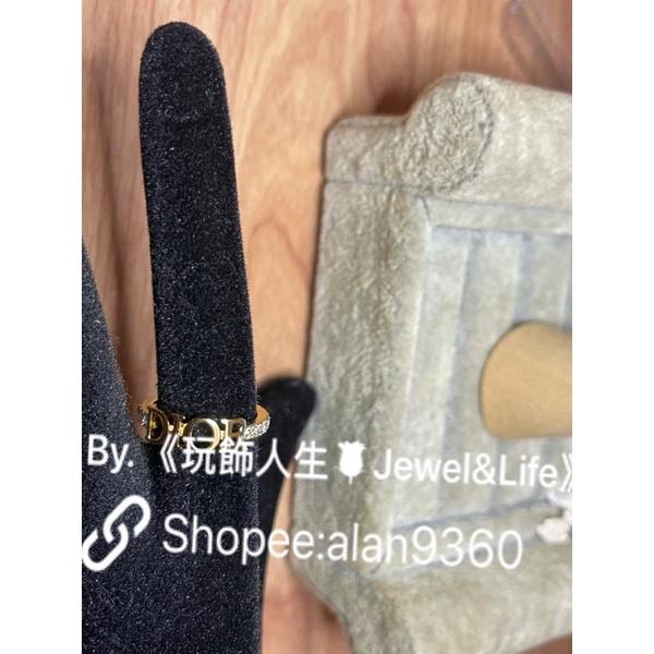 DIOR 超美 基本款 LOGO 水鑽  二手 造型 戒指-細節圖4