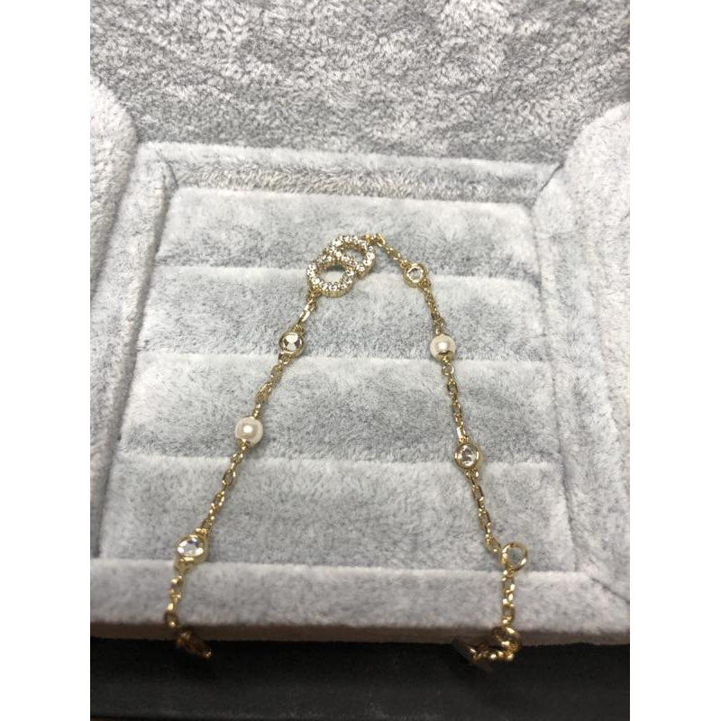 Dior 超美 小清新 珍珠 水鑽 二手 手鍊-細節圖2