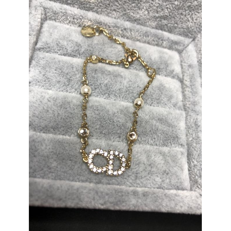 Dior 超美 小清新 珍珠 水鑽 二手 手鍊-細節圖3