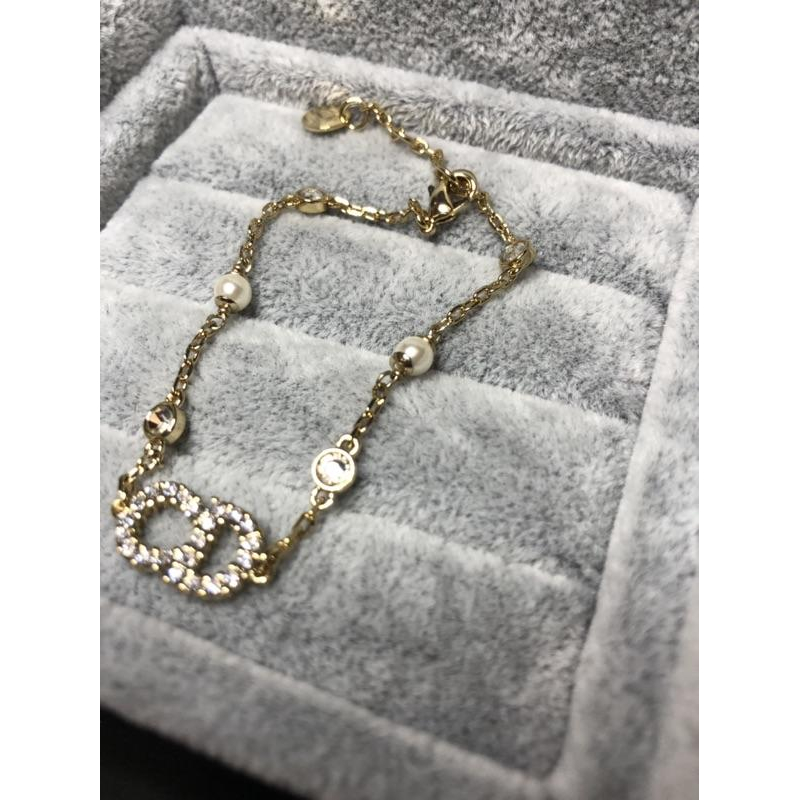 Dior 超美 小清新 珍珠 水鑽 二手 手鍊-細節圖4