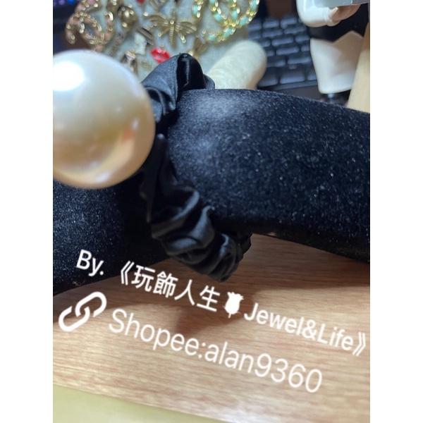 CHANEL 香奈兒  經典 大珍珠 雙C  二手 大腸圈 髮圈-細節圖3