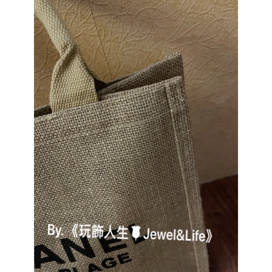 品牌經典VIP贈品CHANEL ALA PLAGE系列💯草編材質 經典字母 手提包沙灘包購物包 環保袋 便當包 媽媽包-細節圖4