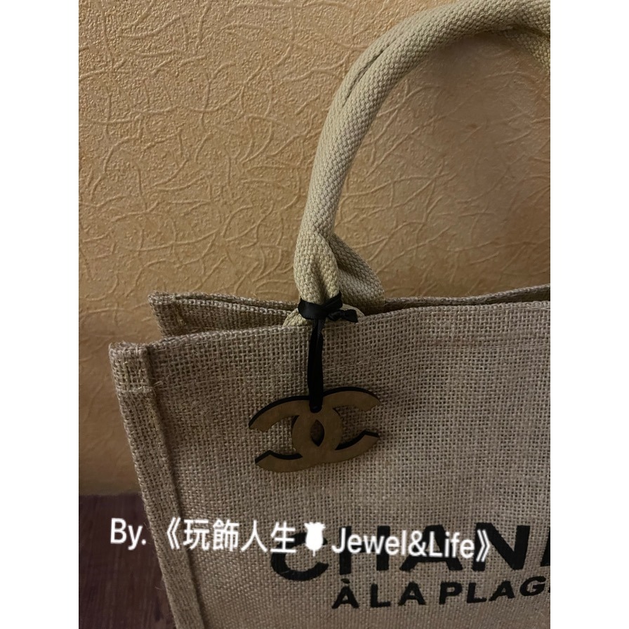 品牌經典VIP贈品CHANEL ALA PLAGE系列💯草編材質 經典字母 手提包沙灘包購物包 環保袋 便當包 媽媽包-細節圖5