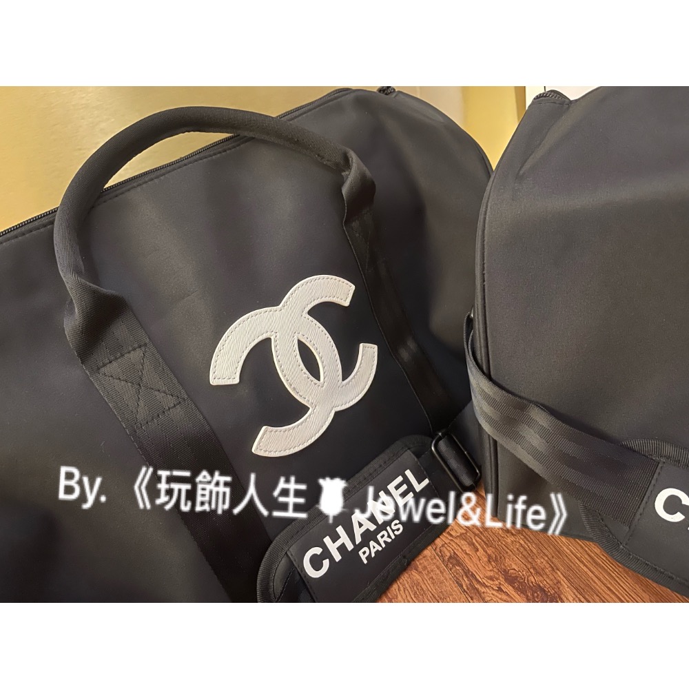 品牌VIP經典贈品MAKE UP系列💯 超美 基本款皮質LOGO 加厚尼龍防潑水材質 黑白配色 旅行袋 斜背包 行李袋-細節圖8