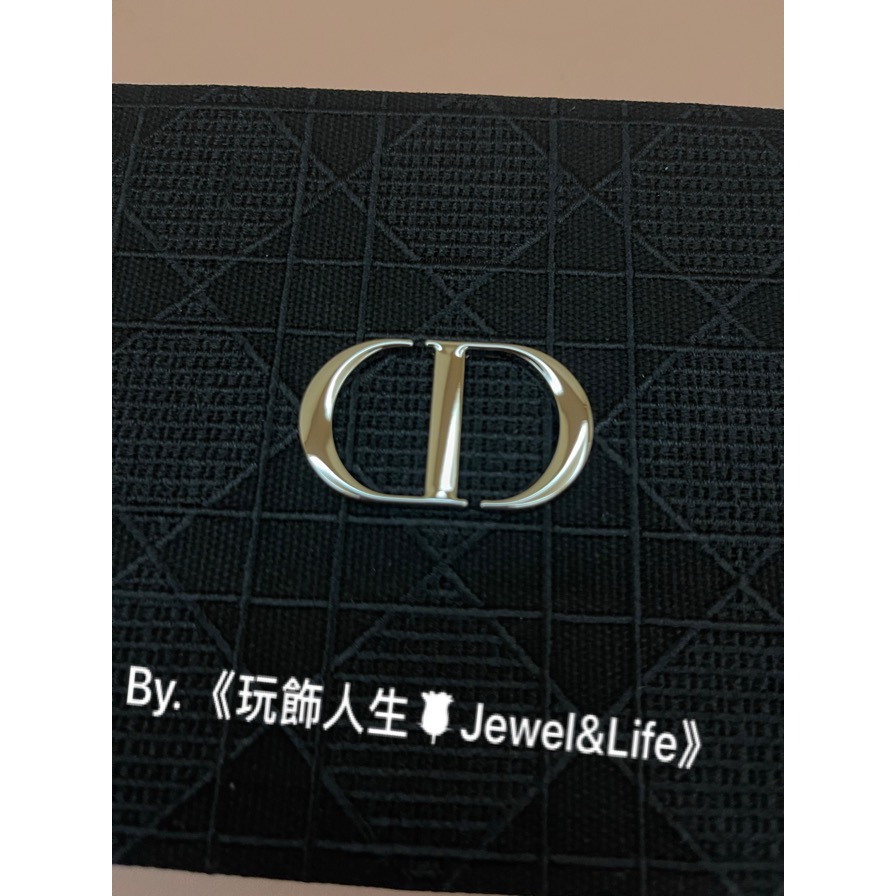 品牌VIP經典贈品MAKE UP系列💯 超美 Dior 藤格紋 銀黑色 布面 化妝鏡 口紅盒 置物盒 珠寶盒 擺飾-細節圖4