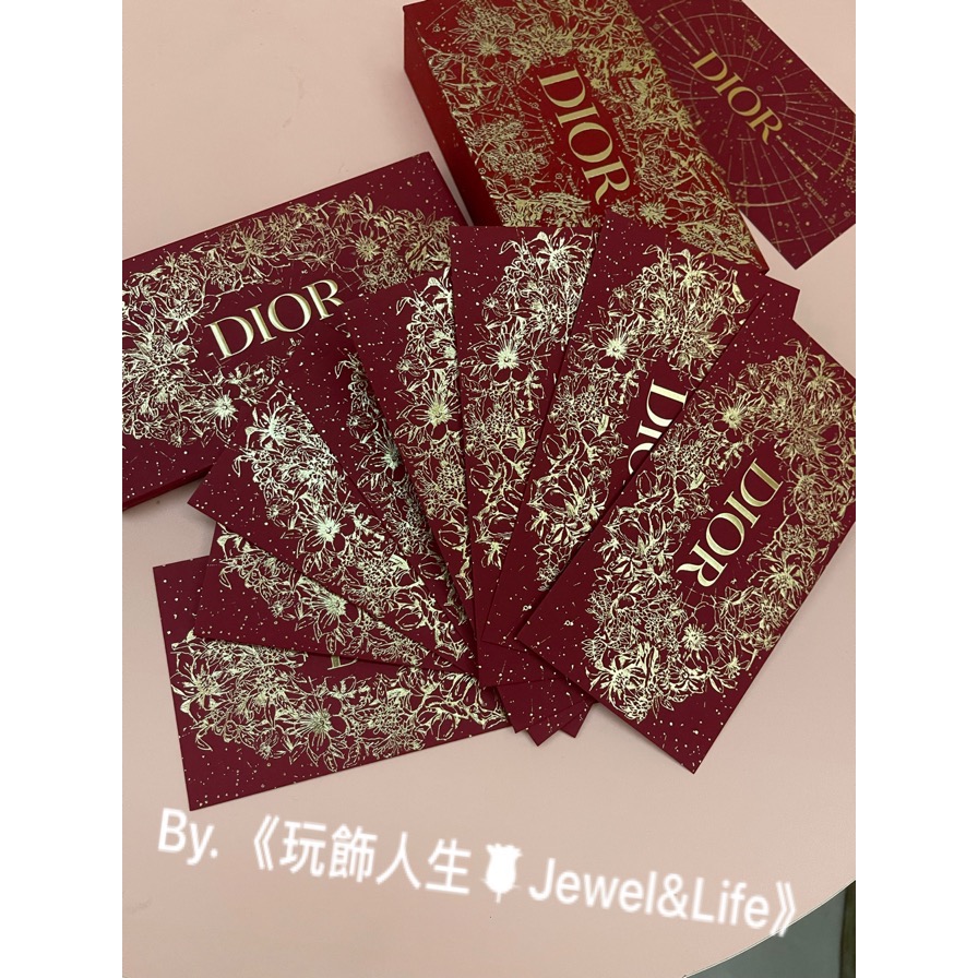 品牌VIP經典贈品MAKE UP系列💯 超美 Dior 燙金 紅包袋❤️D硬盒 布面 化妝鏡 口紅盒 置物盒 珠寶盒 擺設-細節圖11