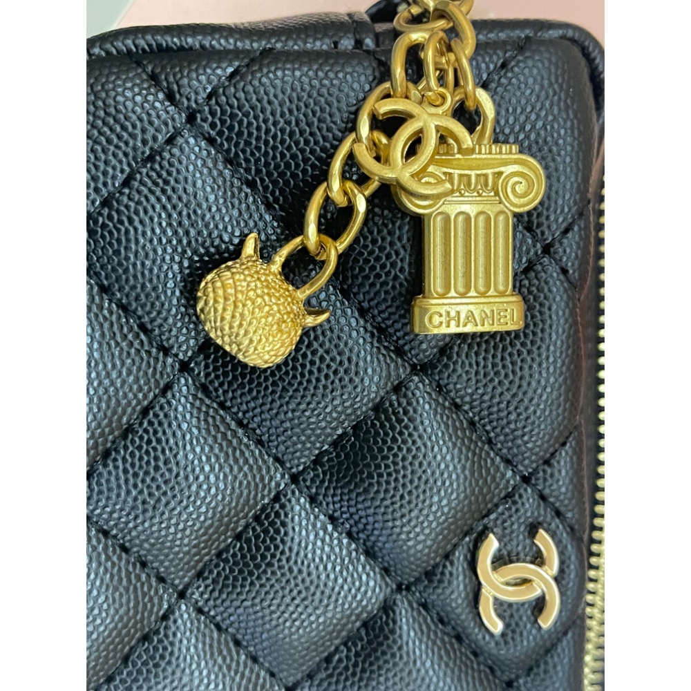 品牌VIP經典贈品MAKE UP系列💯 超美 雙C 復古金色 Chanel 純黃銅材質 星球 五角星 包包吊飾 鑰匙圈-細節圖9