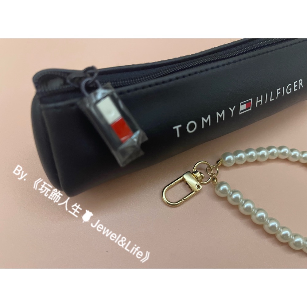 TOMMY HILFIGER 經典 深藍色 紅白LOGO 全新 質感 筆袋 鉛筆盒 收納袋-細節圖6