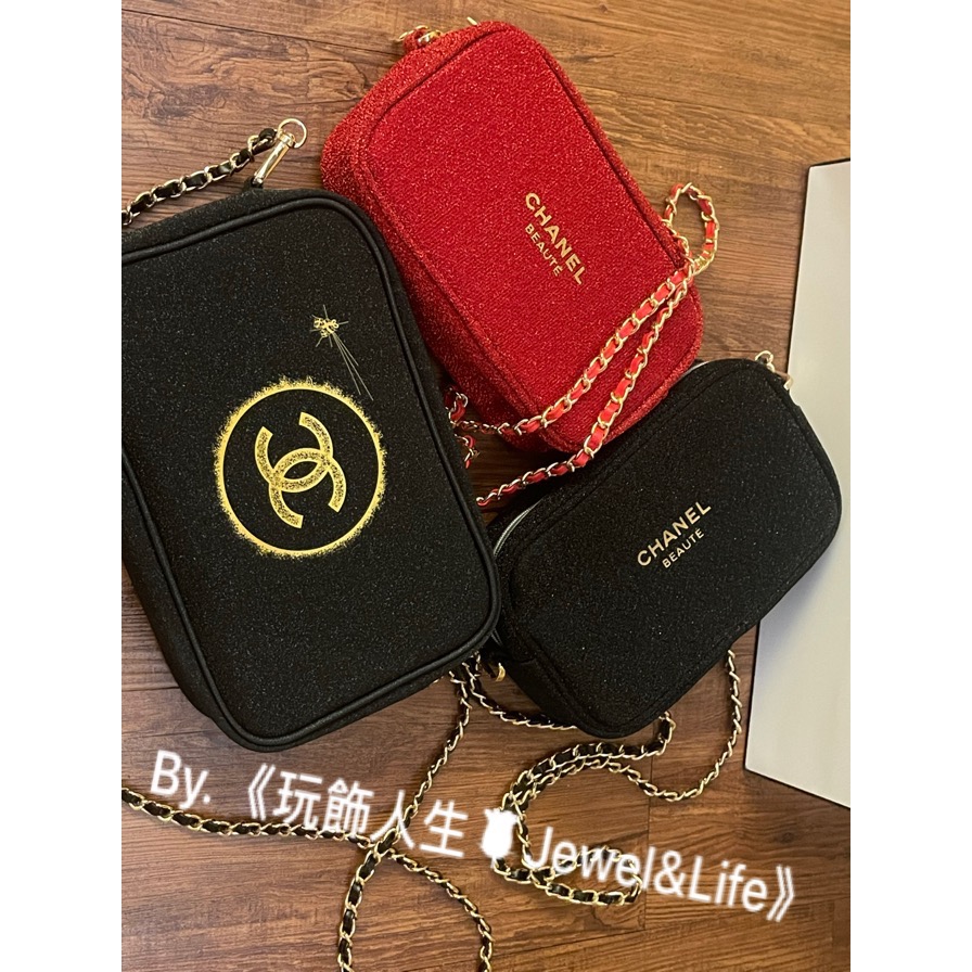 品牌VIP經典BEAUTE系列💯超美輕便 雙C 字母LOGO 閃耀星空系列化妝包改造 相機包 斜背包 小方包 肩背包-細節圖6