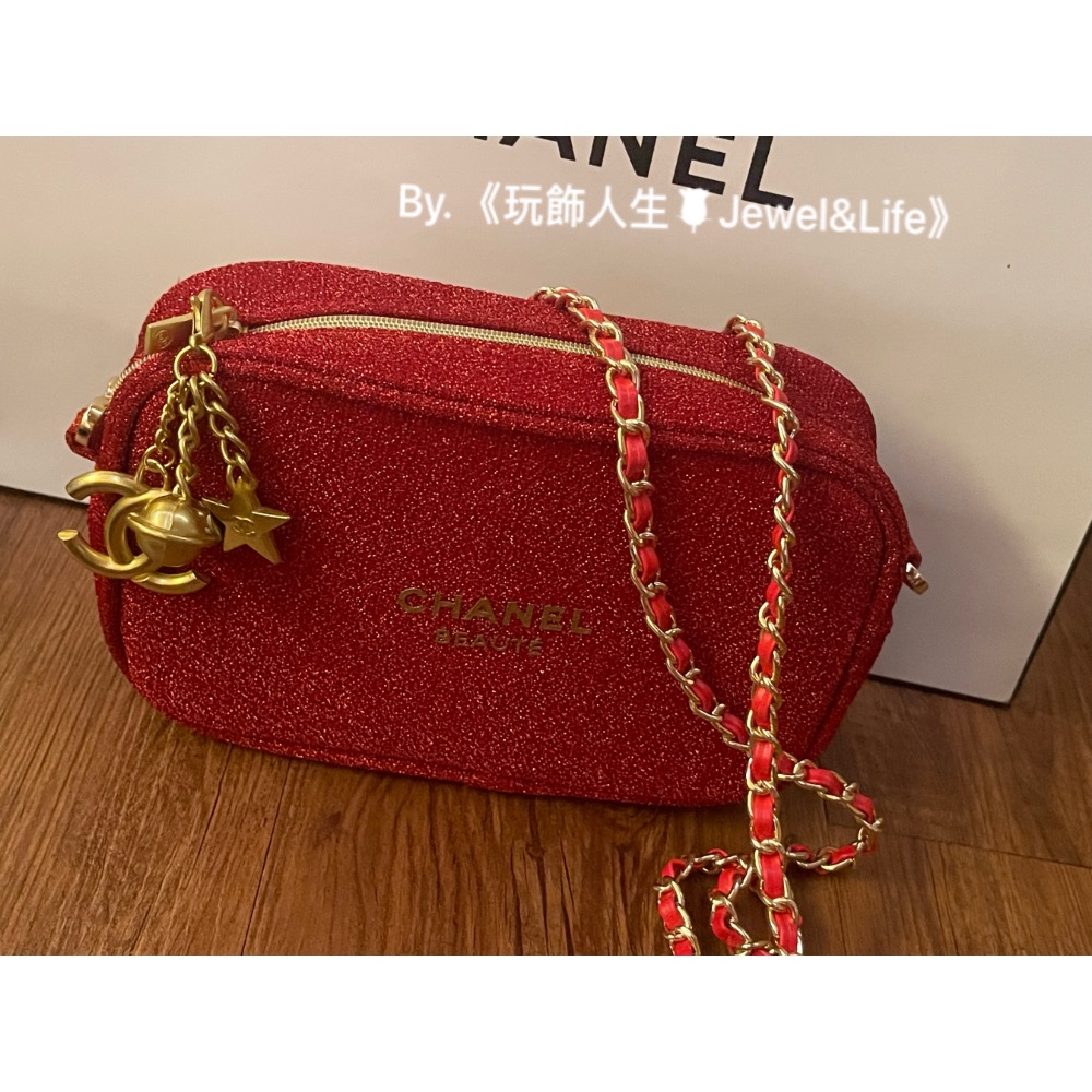 品牌VIP經典BEAUTE系列💯超美輕便 雙C 字母LOGO 閃耀星空系列化妝包改造 相機包 斜背包 小方包 肩背包-細節圖9