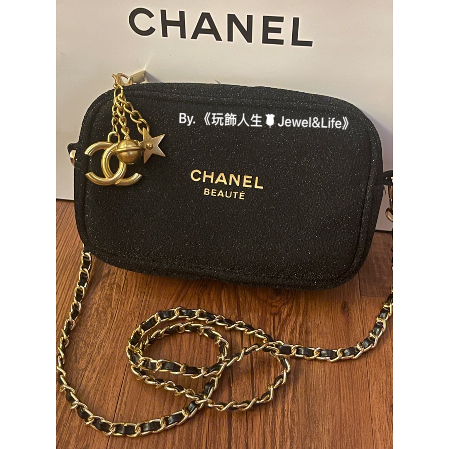 品牌VIP經典BEAUTE系列💯超美輕便 雙C 字母LOGO 閃耀星空系列化妝包改造 相機包 斜背包 小方包 肩背包-細節圖10