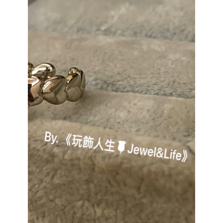 品牌經典💯 甜美 愛心鍊條 Chanel 水鑽雙C 淡金色 二手 造型 開口戒 戒指-細節圖7