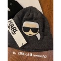 品牌系列💯KARL LAGERFELD 卡爾 經典老佛爺 立體刺繡LOGO 黑 灰 毛帽 毛線帽-規格圖9