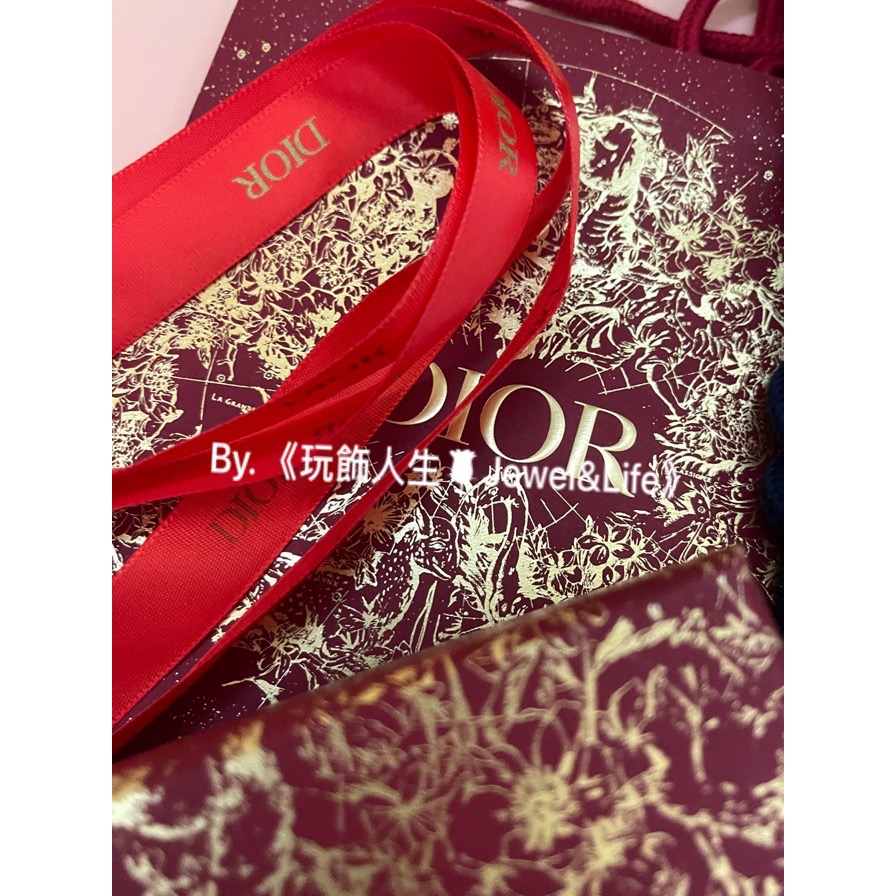 超美 Dior 藍色迷霧 紅李春桃 立體燙金 系列 CD 飾品盒、硬盒、多功能置物盒、擺飾、空盒、紙盒-細節圖4