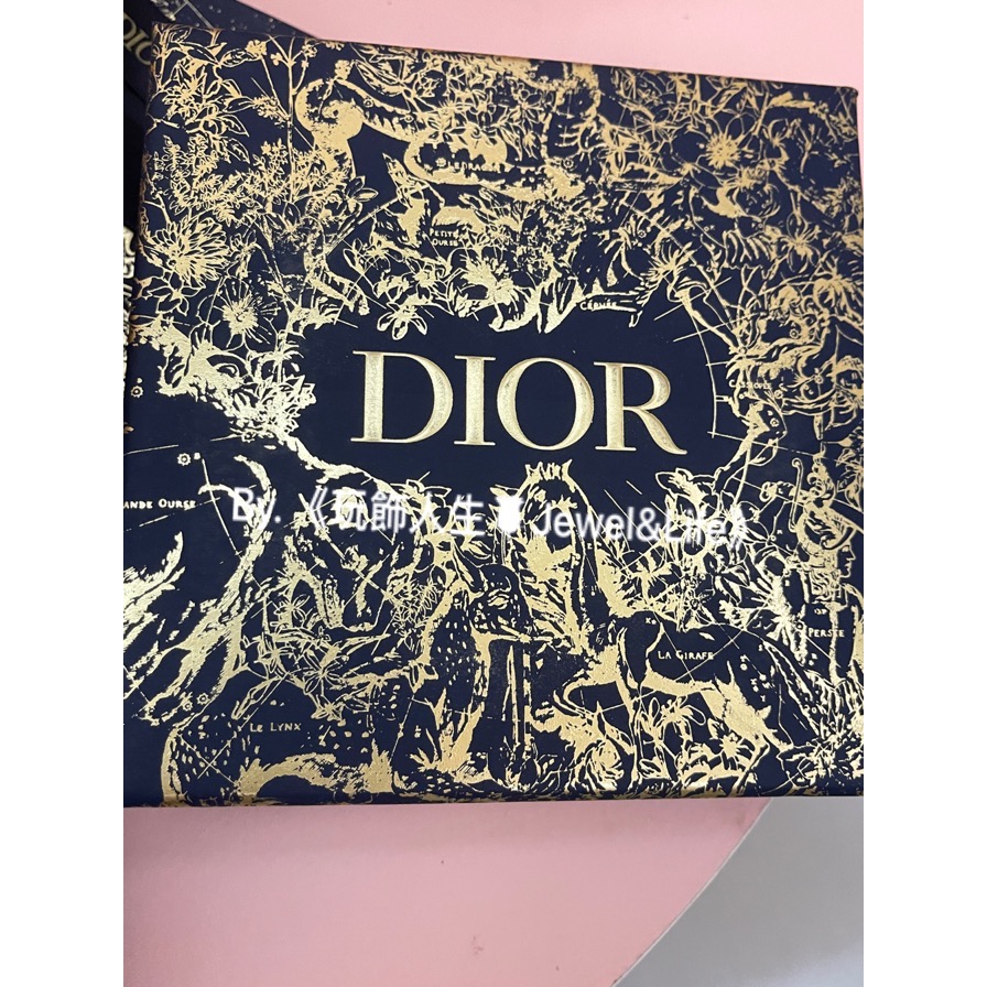 超美 Dior 藍色迷霧 紅李春桃 立體燙金 系列 CD 飾品盒、硬盒、多功能置物盒、擺飾、空盒、紙盒-細節圖7