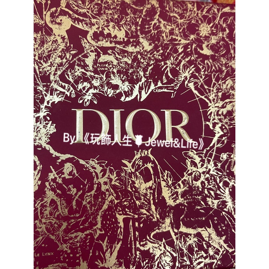 超美 Dior 藍色迷霧 紅李春桃 立體燙金 系列 CD 飾品盒、硬盒、多功能置物盒、擺飾、空盒、紙盒-細節圖9