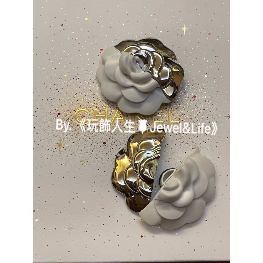香奈兒 CHANEL 2020限量 銀白 壓克力 山茶花 裝飾-細節圖4