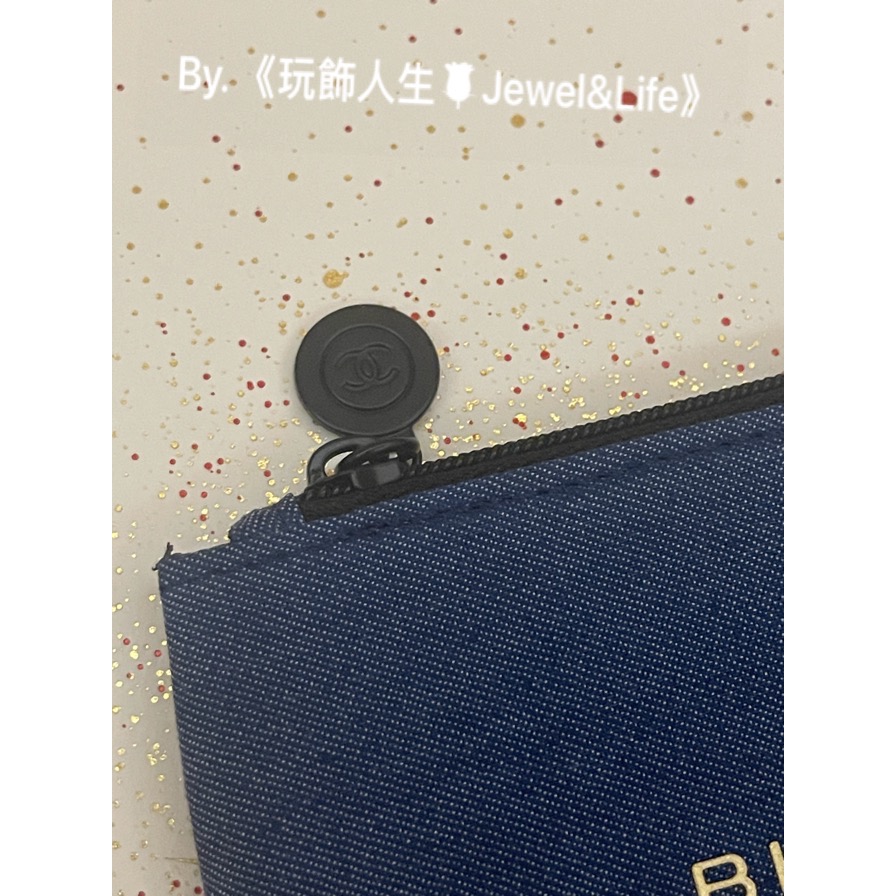 美妝專櫃滿額贈品系列‼️超美 CHANEL 香奈兒 牛仔單寧 零錢包 卡包-細節圖3