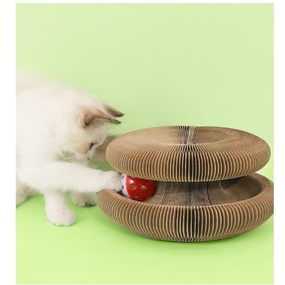 百變風琴貓抓板  魔術風琴貓抓板 可折疊瓦楞紙 貓玩具 逗貓 可拼接 貓窩 可折疊-細節圖5