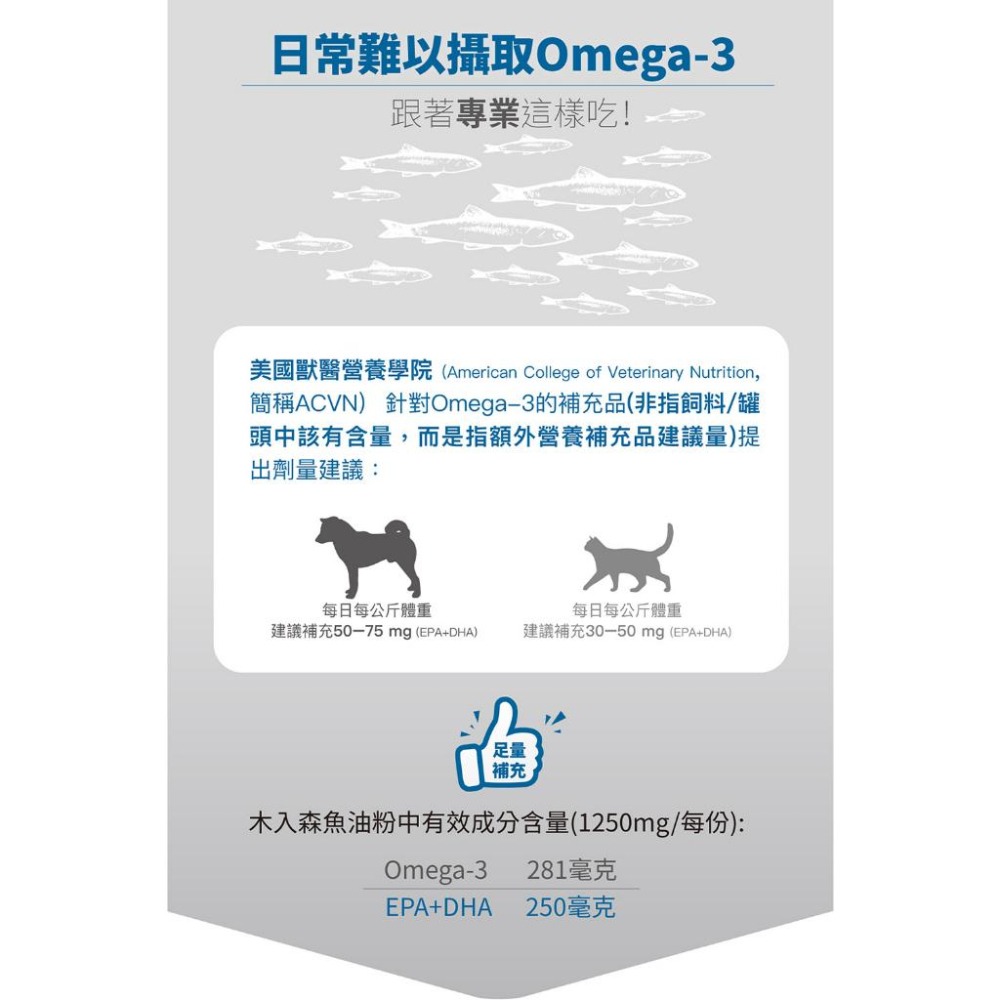 MORESON木入森 寵物魚油粉 犬貓適用 魚油 Omega-3 EPA+DHA 專利雙層包覆技術 低腥味-細節圖5