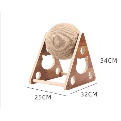 實木旋轉劍麻球 360度貓抓球 劍麻球 貓抓球 貓磨爪 貓爬架 貓玩具 貓抓板-細節圖7