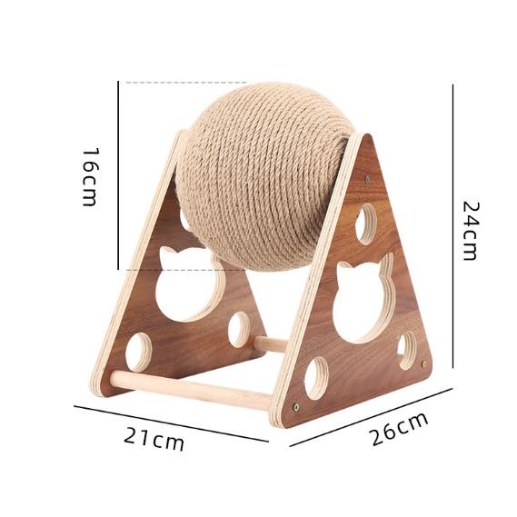 實木旋轉劍麻球 360度貓抓球 劍麻球 貓抓球 貓磨爪 貓爬架 貓玩具 貓抓板-細節圖8