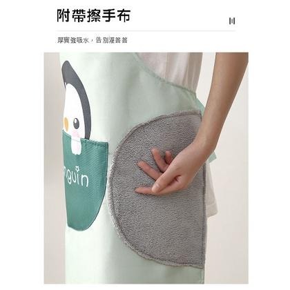 可愛動物可擦手圍裙 圍兜 防水圍裙 無袖圍裙 掛脖圍裙 工作服 擦手抹布 防油 廚師 烘焙 煮飯-細節圖4