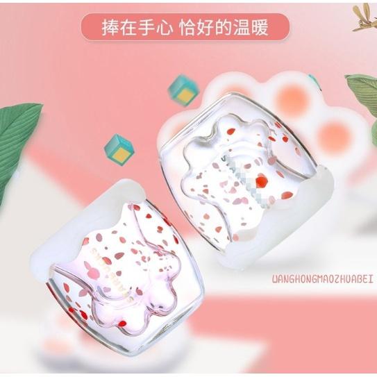 我在家就能賞櫻花 不用出去人擠人~雙層貓爪杯 櫻花貓爪杯 耐熱玻璃杯 雙層玻璃杯 貓爪杯 咖啡杯 飲料杯-細節圖2