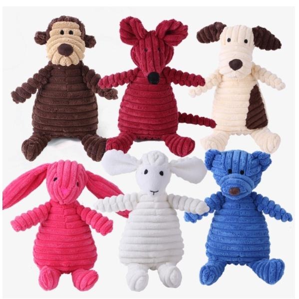 燈芯絨狗狗磨牙發聲玩具 毛絨玩具 寵物玩具 耐咬玩具 陪伴娃娃 狗玩具 玩偶毛絨 填充娃娃-細節圖2