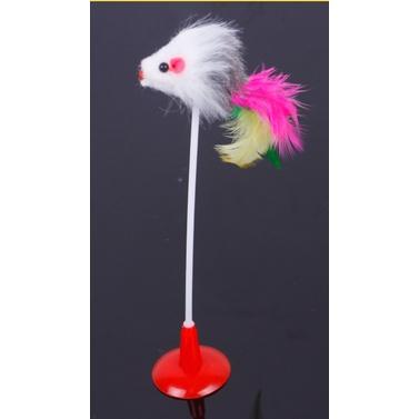 吸盤立式逗貓玩具 彈棒吸盤老鼠 小老鼠 逗貓玩具 貓玩具-細節圖2