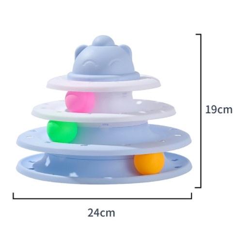 貓玩具四層轉盤 軌道球 塔形 益智玩具 寵物玩具 遊樂盤 貓遊戲 貓玩具 逗貓-細節圖6
