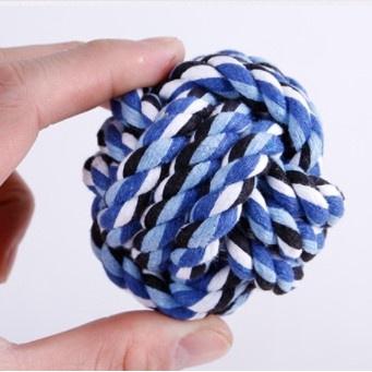 耐咬狗玩具 棉繩結球 潔牙球 耐咬磨牙 互動棉繩球 五彩編織繩結 狗玩具-細節圖4