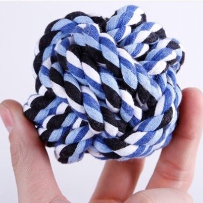 耐咬狗玩具 棉繩結球 潔牙球 耐咬磨牙 互動棉繩球 五彩編織繩結 狗玩具-細節圖5