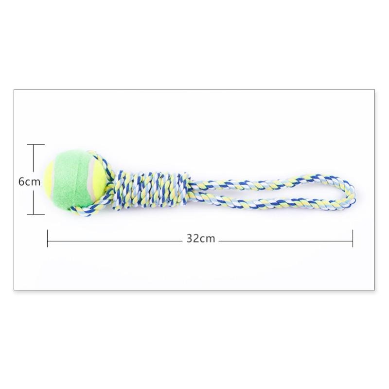 燈被咬爆了一管~棉繩網球32cm 耐咬狗玩具 編織玩具 手提網球 磨牙 潔牙 寵物玩具 狗狗玩具-細節圖4