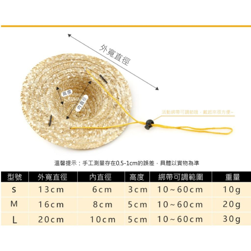 超可愛的稍稍一不注意就被狗子咬爆了~寵物賣萌草帽 小草帽 農夫帽 漁夫帽 寵物配件 寵物服飾 狗狗帽 貓貓帽 帽子-細節圖4
