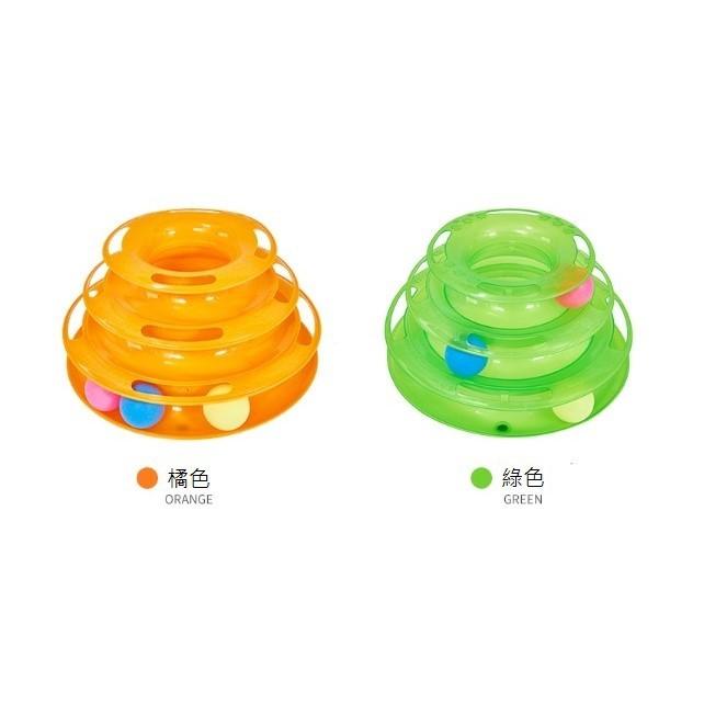 之前一堆人在問大型跳台要加的玩具我終於弄到了~貓玩具三層轉盤 軌道球 塔形 益智玩具 寵物玩具 遊樂盤 貓遊戲 寵物用品-細節圖6