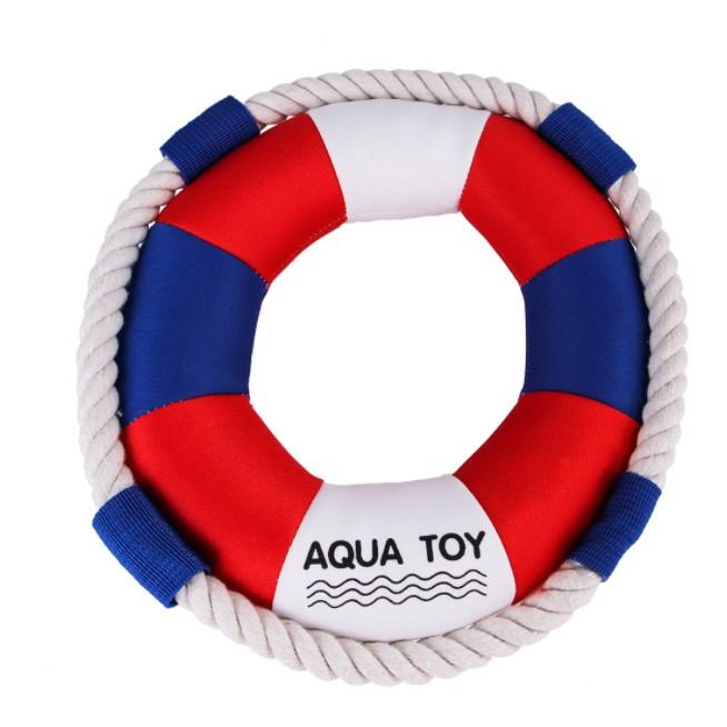 衣服被咬爆兩件~棉繩游泳圈 泳圈 耐咬狗玩具 發聲玩具 寵物玩具 填充玩具 磨牙 抗憂鬱-細節圖2