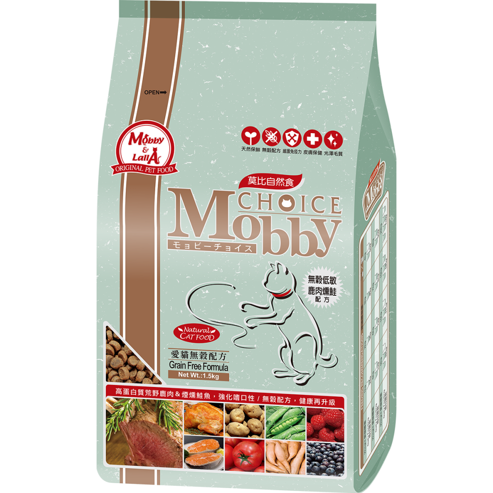 季活動11-12月-1包就出貨超取免運 優惠組 Mobby莫比自然食系列大包 1.5公斤無穀 1.5公斤一般款 貓飼料-細節圖7