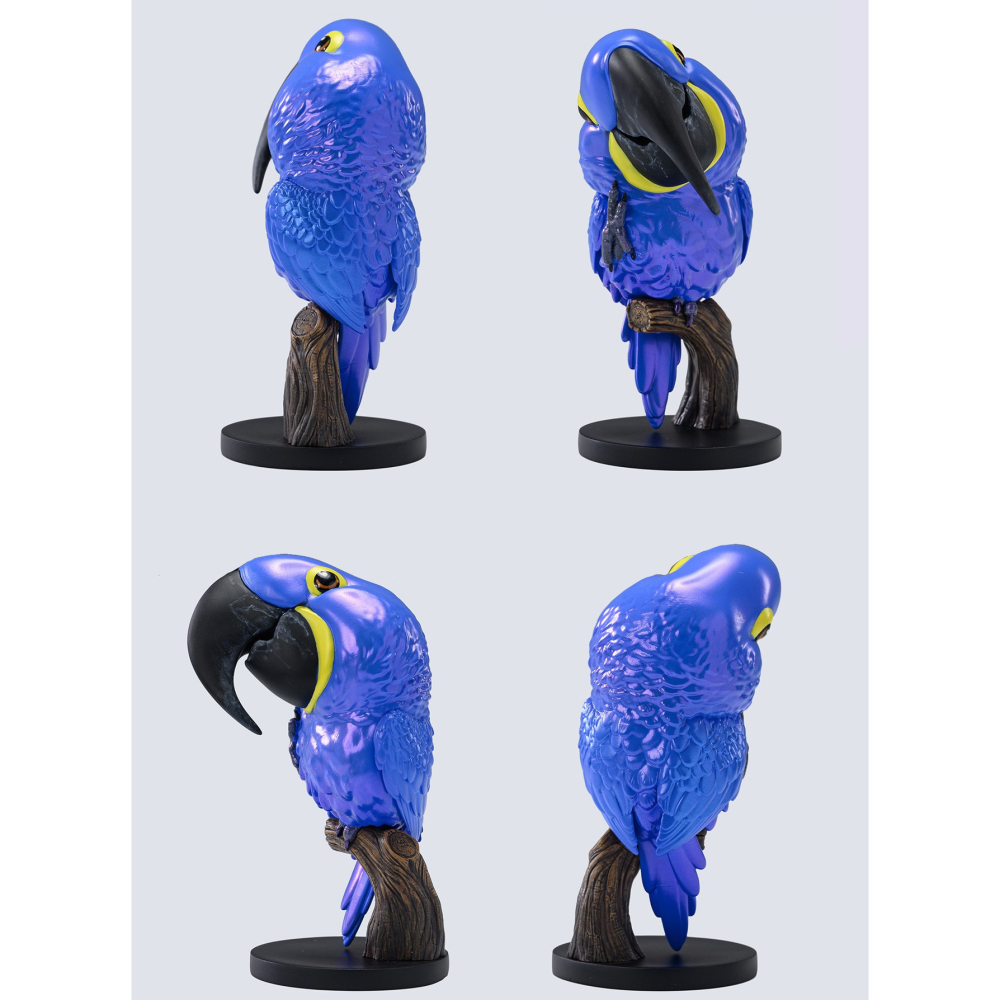 【Sammitoys】現貨 動物星球 心寬體胖 第十八彈 鸚鵡系列 紫藍金剛鸚鵡-細節圖2