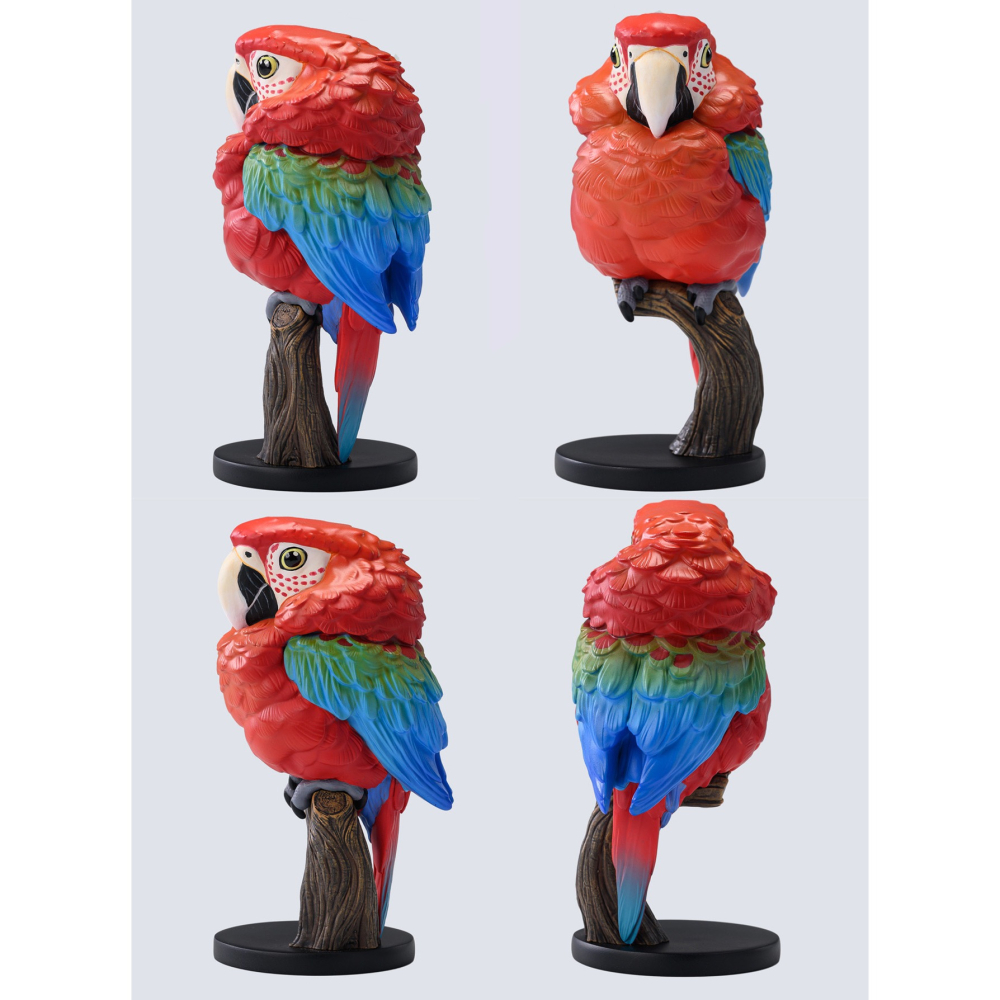 【Sammitoys】現貨 動物星球 心寬體胖 第十八彈 鸚鵡系列 紅綠金剛鸚鵡-細節圖2